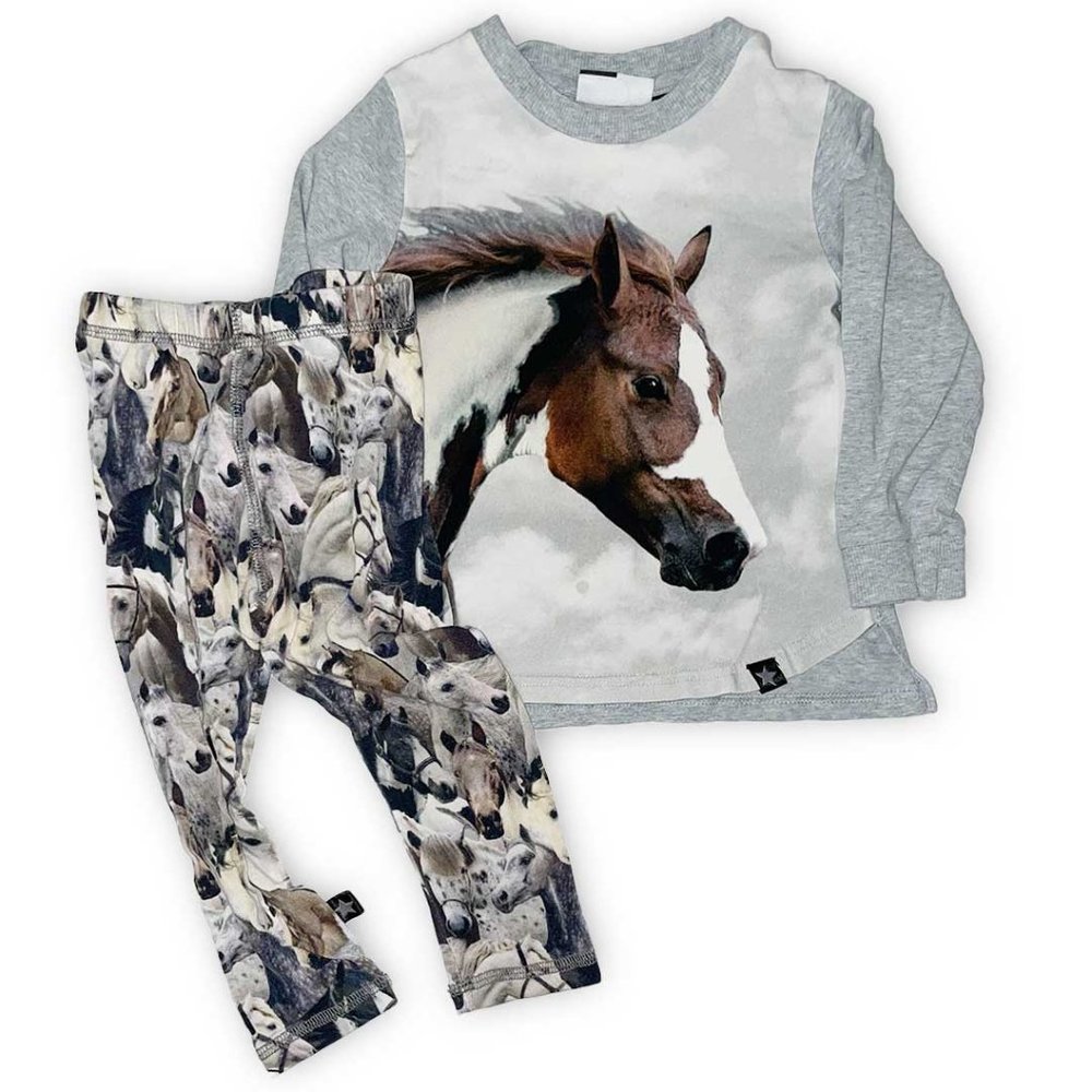 MOLO - 2-piece SET sweatshirt & leggings 18month horse print